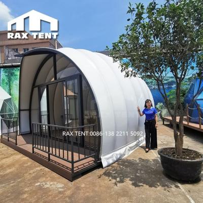 China 100% Galvanized Waterproof Strong Steel Structure Glamping Tent With Shell Shape For Luxurious Resort Tent Room At Cheap Factory Price for sale