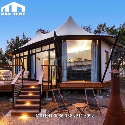 China RAXTENT 60sqm Safari Glamping Tent House Luxury Family Resort for Family Resort at Factort Price for sale