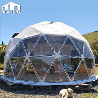 China 100% Waterproof 7M Affordable Hybrid Dome Tents For Glamping Home With Tempered Glass Panoramic View for sale