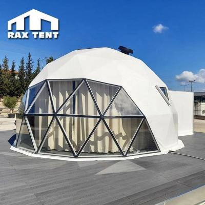 China UV Resistance DNA 6M Affordable Waterproof Dome Tent for Glamping and Resort with Mixed Tempered Glass and PVC Fabric for sale