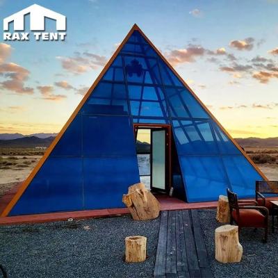 China Waterproof Pyramid Glass Tent for Glamping Tent House with Bathroom for Luxury Hotel for sale