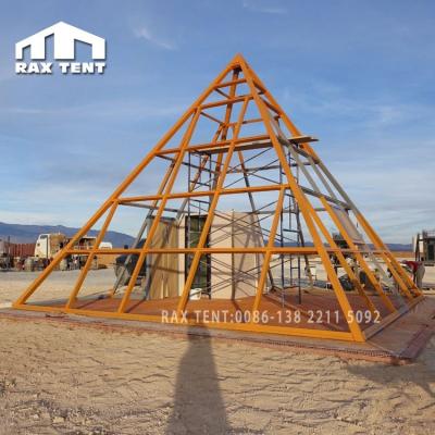 China 100% RAXTENT 6M/7M Pyramid Glass Houst soundproof tent used for Glamping hotel resort and outdoor event with 100% soundproof tempered glass for sale