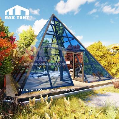 China Sunroom Waterproof Glass House Aluminum Alloy TENT RAX Portable Security Pyramid Shape Glass Garden Yurt Tent at Factory Low Price for sale