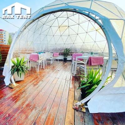 China Water Proof Factory Price 6m/7m/8m Cheap Geodesic Clear Dome Tent For Cafe House And Restroom Hot Sale for sale