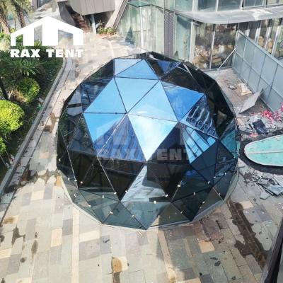 China Water proof 7M Glass Dome Tent with double blue laminated glass and aluminum frame for event and restaurant for sale