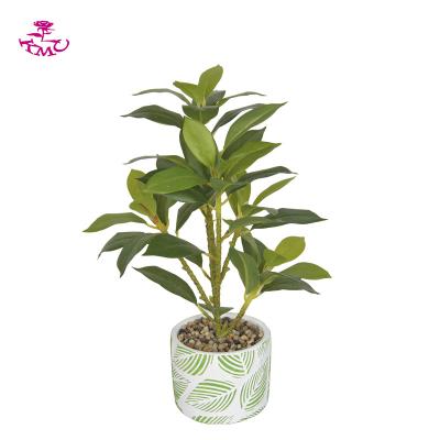 China Hot sale minimalist desktop artificial plants with cement pot for home decoration for sale