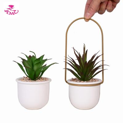 China Ceramic Pot Pendant Minimalist Hot Selling Artificial Succulent Plant For Home Decor for sale