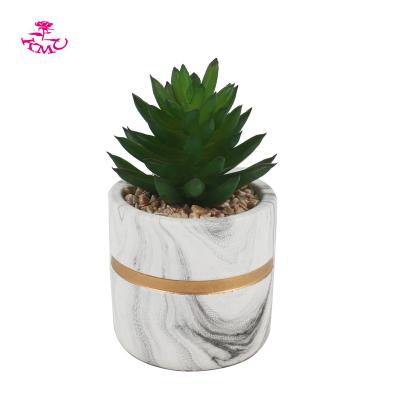 China Wholesale Minimalist Desktop Decoration Artificial Agave Succulent Plant in Cement Pot for Home Decor for sale