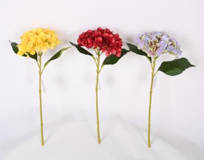 China Factory Sale Eco-friendly Plastic Beautiful Artificial Short Single Branch Short Hydrangea Flower for sale