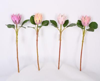 China Eco-friendly Factory Sale Plastic Artificial Flowers Protea Cynaroides Single Flower for sale