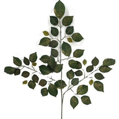 China Plastic Decoration Beech Leaves Spray Branches Artificial Plants Foliage Greenery Stems Leaves for sale