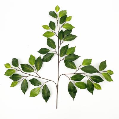 China Decoration Greenery Stems Shrubs Artificial Ficus Stem Leaves Branches Foliage for sale