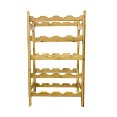 China Other 5-Tire Bottles, Free Standing Bamboo Wooden Wine Rack 20 Wine Rack Wine Rack Display Stand for sale