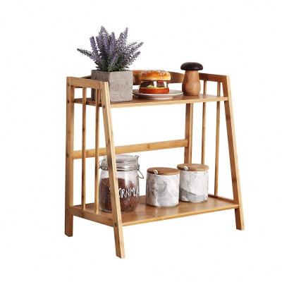 China Stocked Newly Designed Detachable Bamboo Kitchen Storage Rack Two-Layer Spice Rack for sale