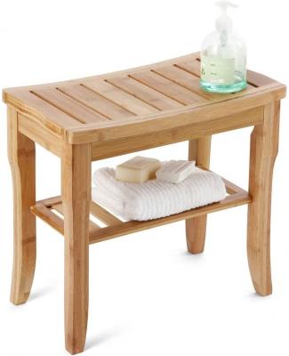 China Modern Bamboo Warehouse Shower Trolley Waterproof USA Bathroom Bench Sturdy Stool with Shelf Foot Stool and Shower Shelf for sale