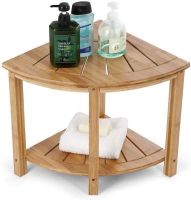 China Modern US Warehouse Bathroom With Sturdy Waterproof Bamboo Shower With Ottoman Shower Holder for sale