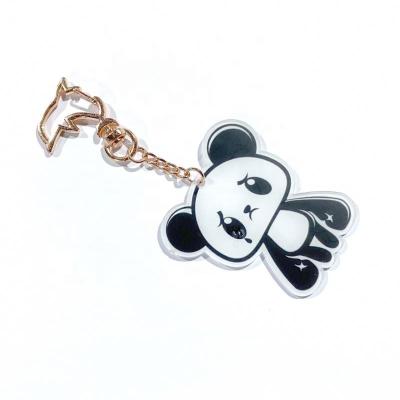 China For decoration panda print design custom logo acrylic key chain for sale