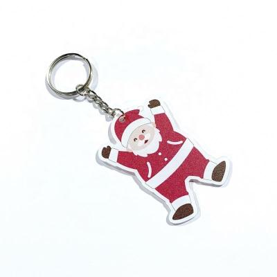 China For Christmas Decoration Santa Claus Colorful Custom Printed Acrylic Key Chain for sale