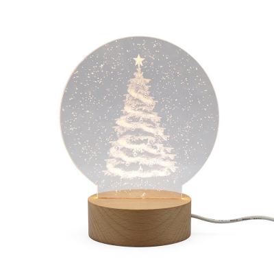 China Wholesale Acrylic 3d Room Light/Christmas Night Light Christmas Tree Led Night Light Base Creative 3d Signs Illusion Night Lamp Led Lighting Base For Acrylic for sale