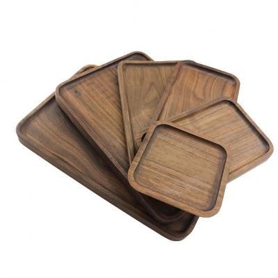 China Morden Walnut Serving Trays Different Size Eco-friendly Wooden Tray Natural Tray Wholesale for sale