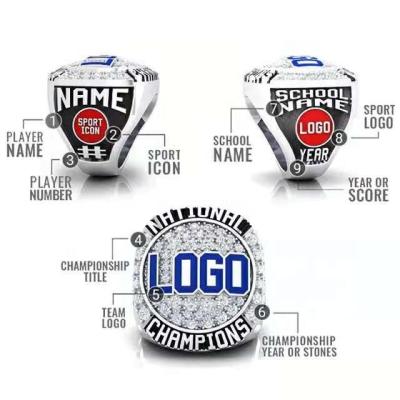 China Custom Championship Ring Football Basketball Baseball Softball Hockey Sports Awards Customized Men's Name Logo Usssa Youth Cheap Custom Championship Rings for sale