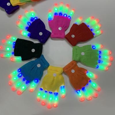 China Halloween Decorations Left Hand Kids Adults Toys Colorful Halloween Decorations Led Lights Magic Finger Flashlight Party Supplies Luminous Guantes Led Gloves for sale