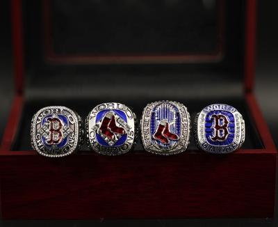 China Linghu CLASSIC Custom Youth Men Name Sports Baseball Rings Show Boston Red Sox Ring Set Gift Box MLB 4pcs Championship Rings for sale