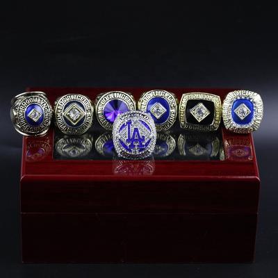 China Linghu CLASSIC Custom Youth Men's Sports Baseball Rings Show Los Angeles Dodgers Ring Set MLB Gift Box 7pcs Championship Rings for sale