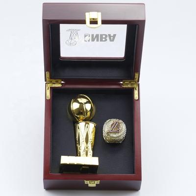 China Linghu CLASSIC Custom Youth Mens Sports Support Rings Gift Box Replica Basketball Championship Ring Set With Gold Trophy for sale