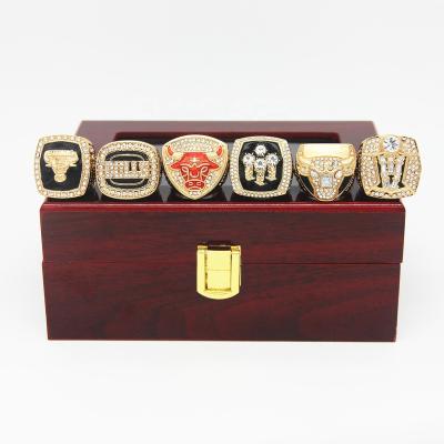 China Linghu Reproduction Basketball CLASSIC Custom Championship Rings 1991,1992,1993,1996,1997,1998 6pcs Michael Jordan Bulls Ring Set for sale