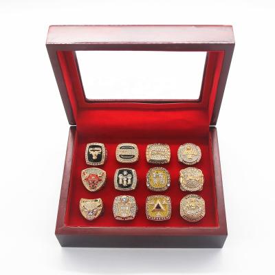 China CLASSIC Custom Bulls Ring Set Kobe Bryant Jordan 12pcs Linghu Replica Basketball Championship Rings Display Gift Box Lakers for sale