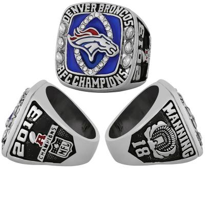 China CLASSIC Custom Linghu NFL Super Bowl Football Rings Show Gift Box Denver Broncos Championship Ring 2013 for sale