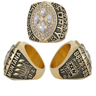 China CLASSIC Custom Linghu 24th Super Bowl Football Rings Show Gift Box NFL San Francisco 49ers 1989-1990 Championship Ring for sale