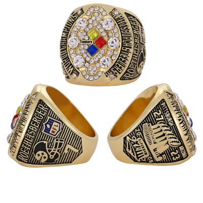 China CLASSIC Custom Linghu 43rd Super Bowl Football Rings Show Gift Box NFL Pittsburgh Steelers 2008-2009 Championship Ring for sale