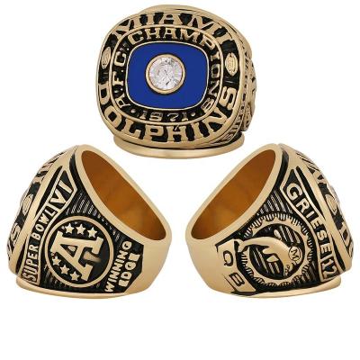 China CLASSIC Custom Linghu NFL Super Bowl Football Rings Show Gift Box Miami Dolphins 1971 Championship Ring for sale