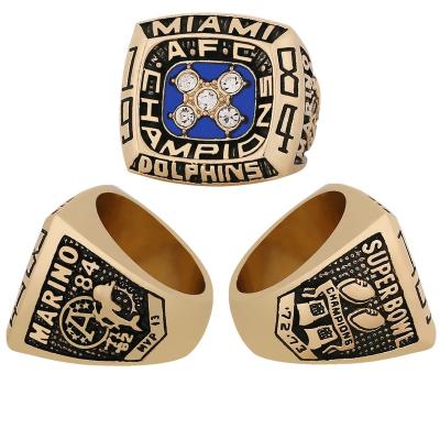 China CLASSIC Custom Linghu NFL Super Bowl Football Rings Show Gift Box Miami Dolphins 1984 Championship Ring for sale