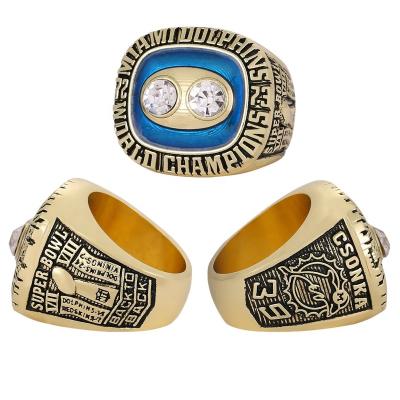 China CLASSIC Custom Linghu 8th Super Bowl Football Rings Show Gift Box NFL Miami Dolphins 1973-1974 Championship Ring for sale