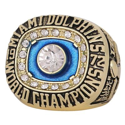 China CLASSIC Custom Linghu 7th Super Bowl Football Rings Show Gift Box NFL Miami Dolphins 1972-1973 Championship Ring for sale