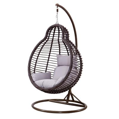 China Latest And Durable Modern Factory Outdoor Patio Hanging Chair Furniture Convenient Swings Rattan Outdoor Swing Patio Hanging Chair for sale