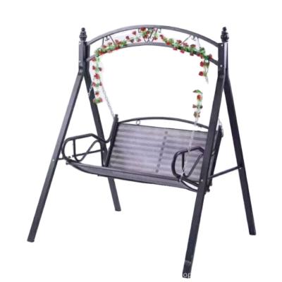 China Outdoor Yard Patio Bench Garden 2 Seat Iron Hammock Swing Chair for sale