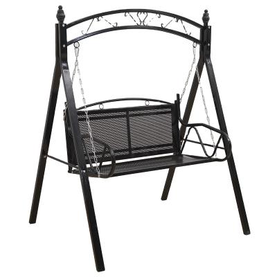 China Outdoor Mansion Garden Swings Yard Garden Terrace Chair Hanging Triple Swing Chair Double Rocking Bed for sale