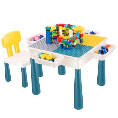 China DIY TOY Plastic DIY children's table, multi-functional, interactive and interesting children's building block table study for sale