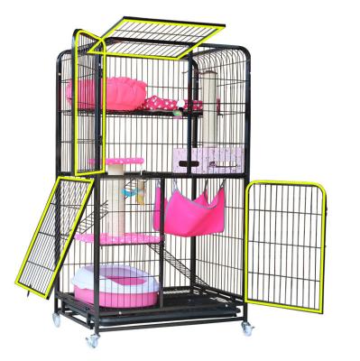 China Multi-Storey & Multidoor Design Sizes Cat Cages Nest Pet Supplies Carrier 2 High Quality Luxury Main Entrance 1 Side Door New Various Large for sale