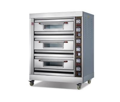 China Hot Digital Control Plate Commercial Electric Oven Bakery Equipment Digital Manipulation Deck Oven 3 Deck 3 Tray for sale