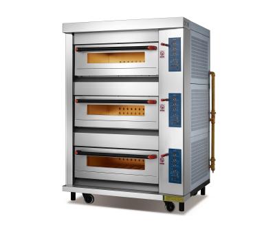 China Royal Flour Mill Food Factory Bakery Equipment Kitchen Machine Stainless Steel 3 Deck 6 Trays Series Deck Oven for sale