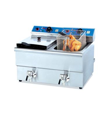 China Hotels Top Standard Our Own Manufacturer Stainless Steel Electric Deep Fryer Double Tank for sale