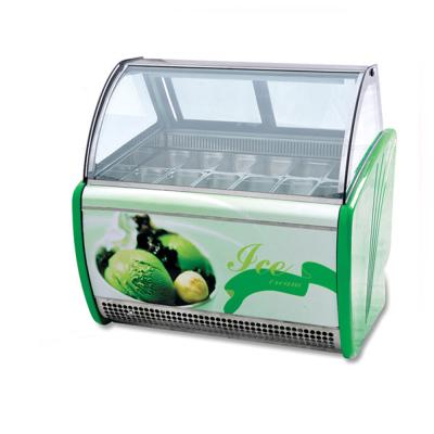 China Single-temperature Caterwin Stainless Steel Showcase Electric Refrigerated Ice Cream Display Freezer / Chiller for sale