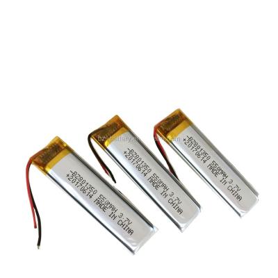 China Toys Customized Rechargeable BZ 801350 550mah 3.7V Lipo Battery Pack for sale