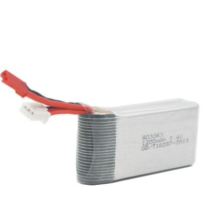 China Toys High Rate Battery BZ 803063 2S 1200mAh 15C 7.4V Lipo Battery For RC Models for sale