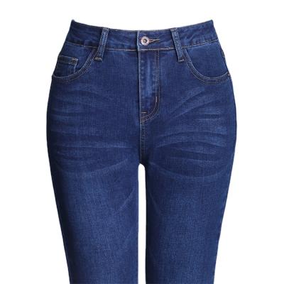 China 2021 viable manufacturer whole sale boot cut jeans for women winter autumn jeans blue washed pants for girl for sale